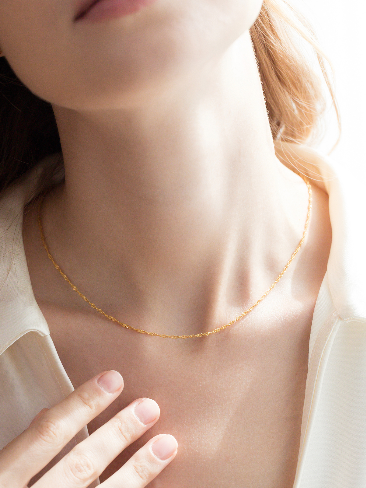 Twisted Chain Necklace in 18k Gold Vermeil by Vianne Jewellery