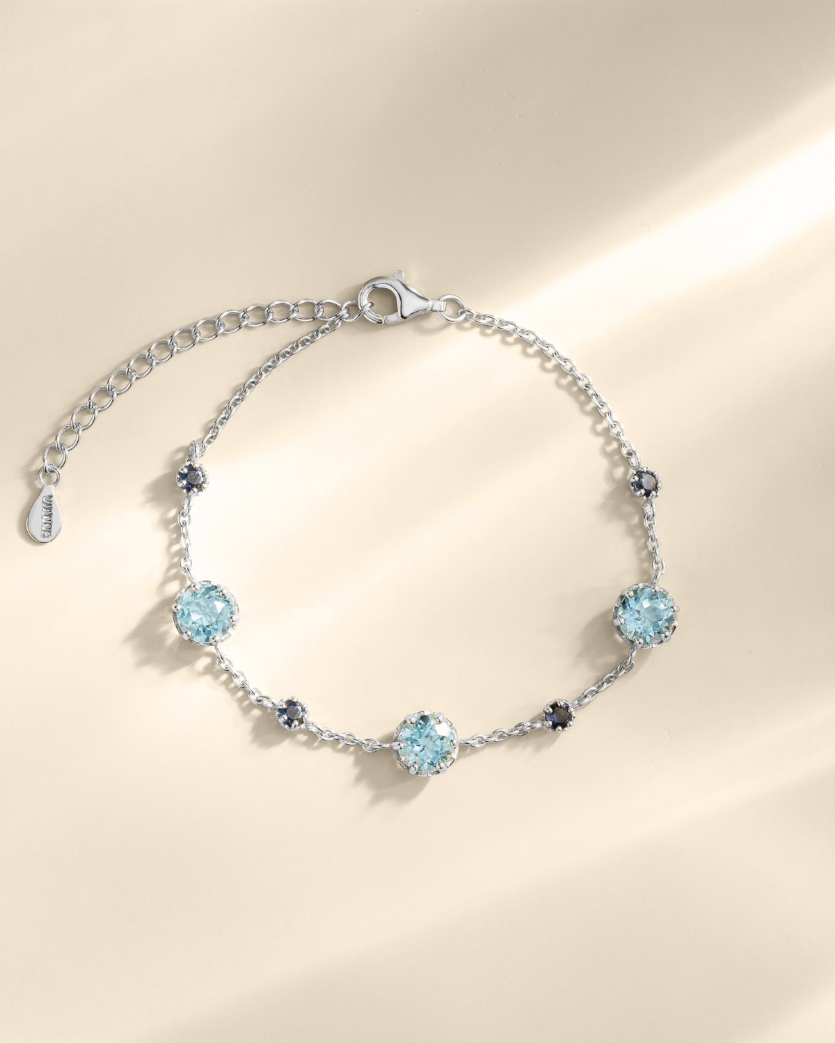 Blue Sapphire & Blue Topaz Bracelet in Sterling Silver by Vianne Jewellery