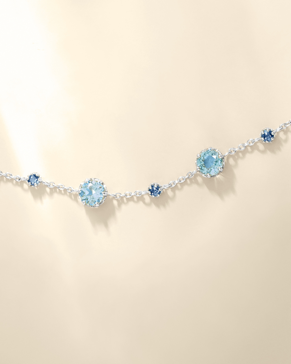 Blue Sapphire & Blue Topaz Bracelet in Sterling Silver by Vianne Jewellery