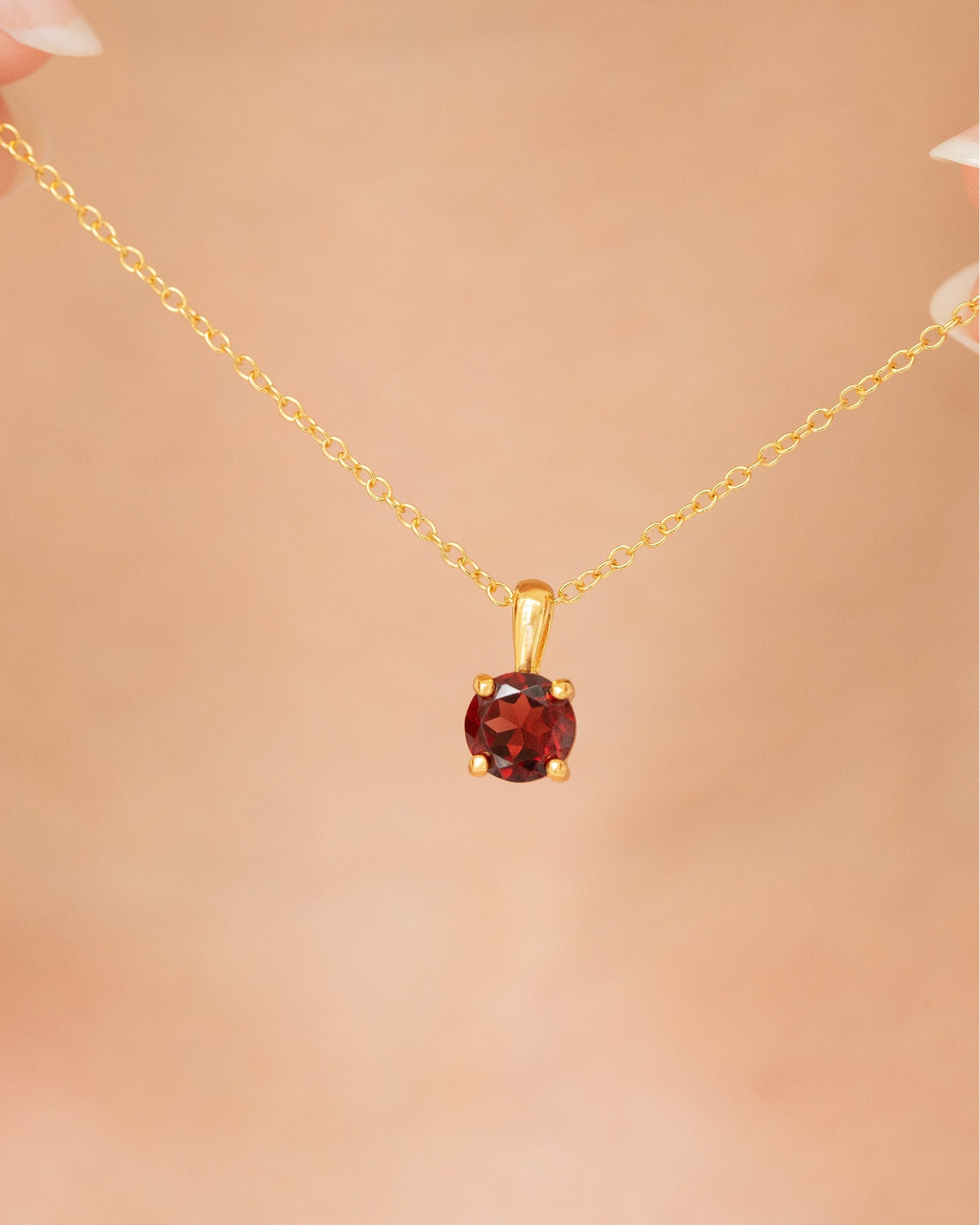 Garnet Everyday Jewellery Gift Set in 18k Gold Vermeil by Vianne Jewellery