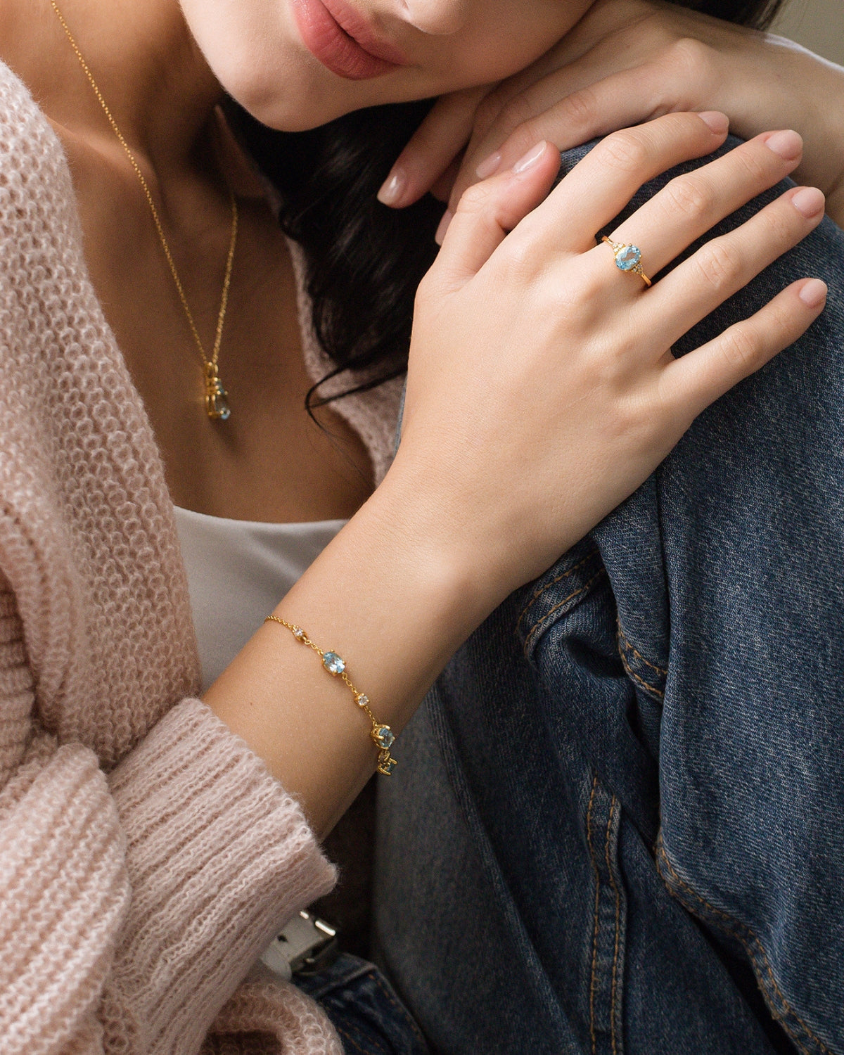 Blue Topaz Bracelet in 18k Gold Vermeil by Vianne Jewellery