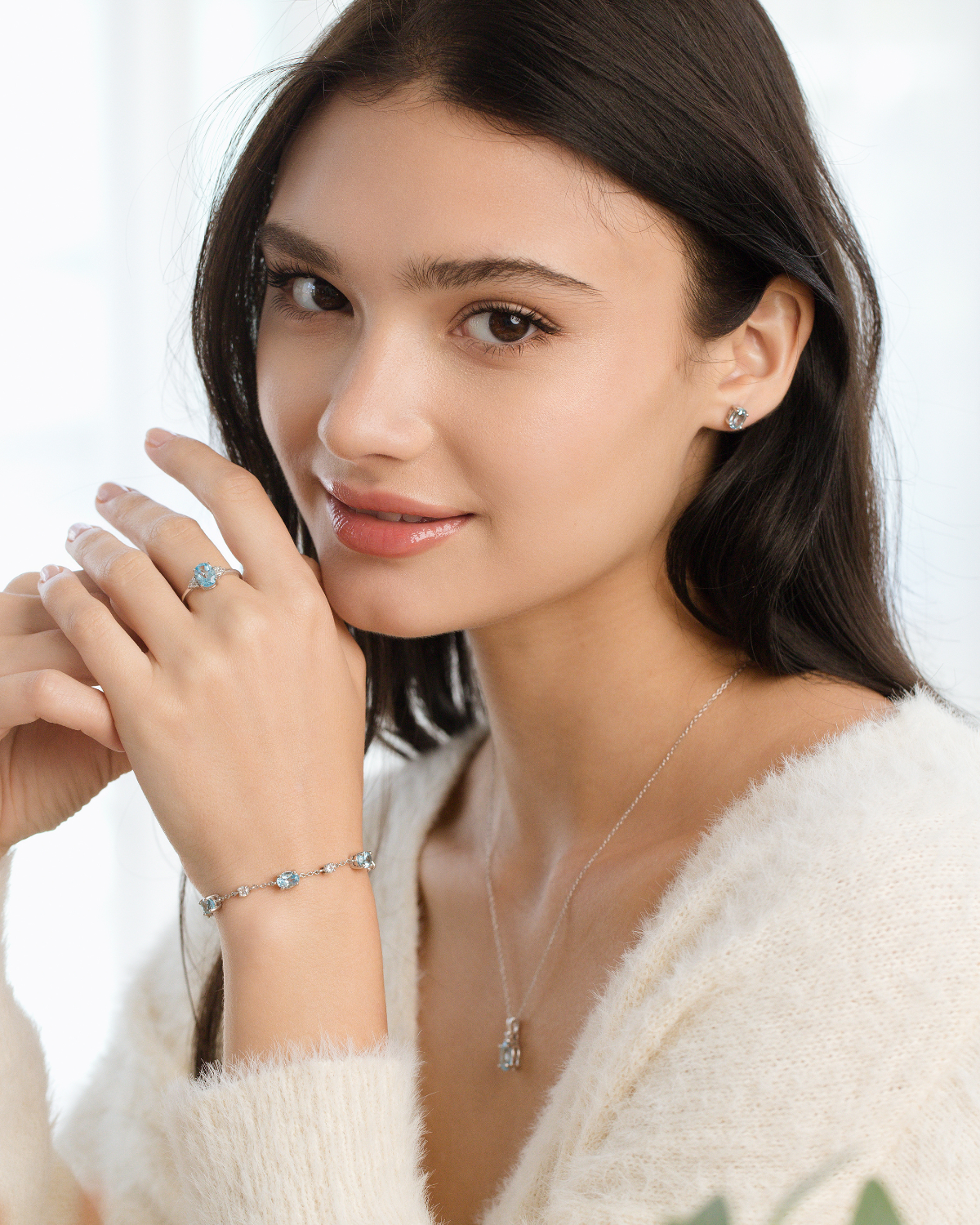 Essential Blue Topaz Jewellery Set in Sterling Silver by Vianne Jewellery