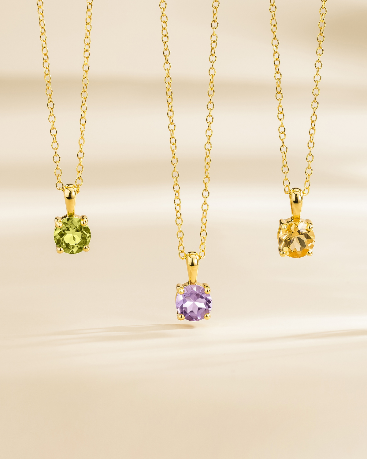 Peridot Solitaire Pendant Necklace in 18k Gold Vermeil by Vianne Jewellery