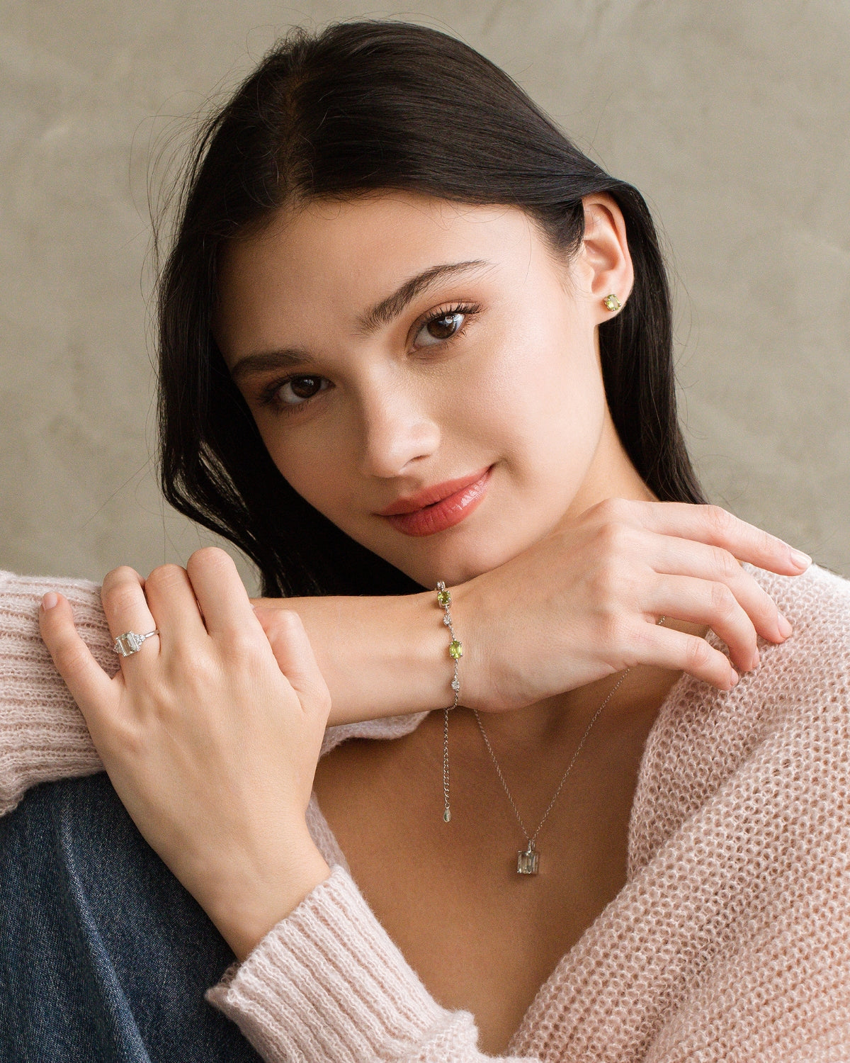 Mini Set 2 - Peridot Jewellery Set in Sterling Silver by Vianne Jewellery