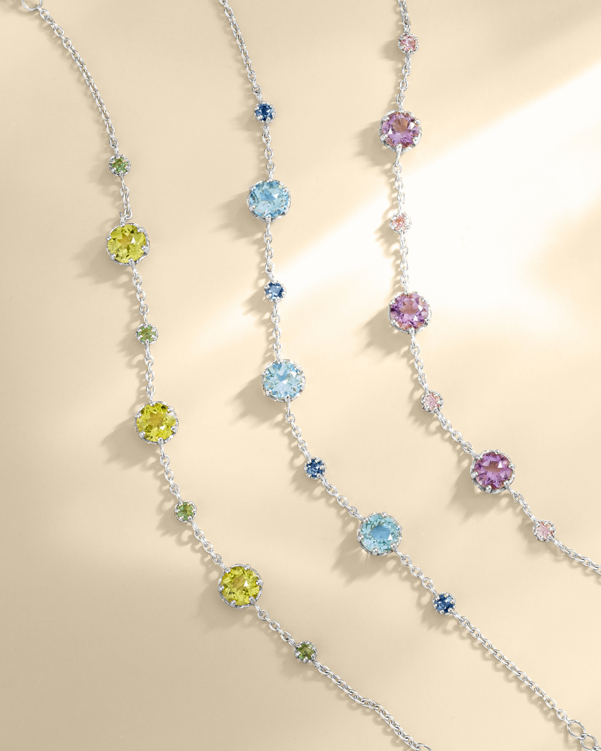 Blue Sapphire & Blue Topaz Bracelet in Sterling Silver by Vianne Jewellery