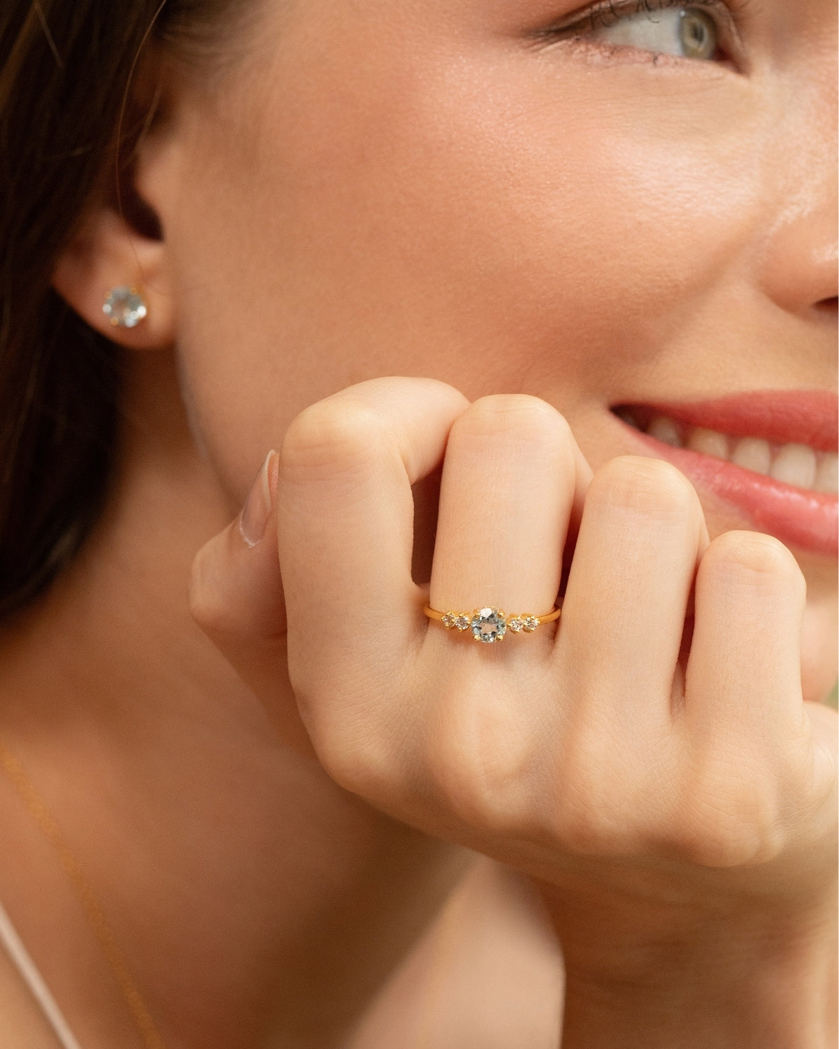 Blue Topaz Everyday Jewellery Gift Set in 18k Gold Vermeil by Vianne Jewellery