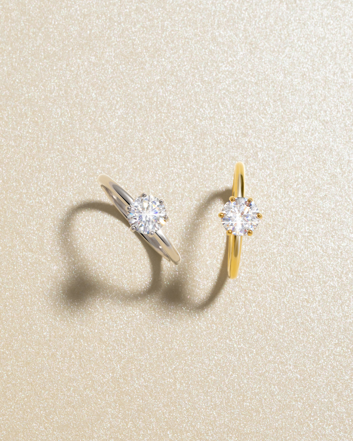 1 ct Round Solitaire Moissanite Engagement Ring in 18k Gold Vermeil by Vianne Jewellery