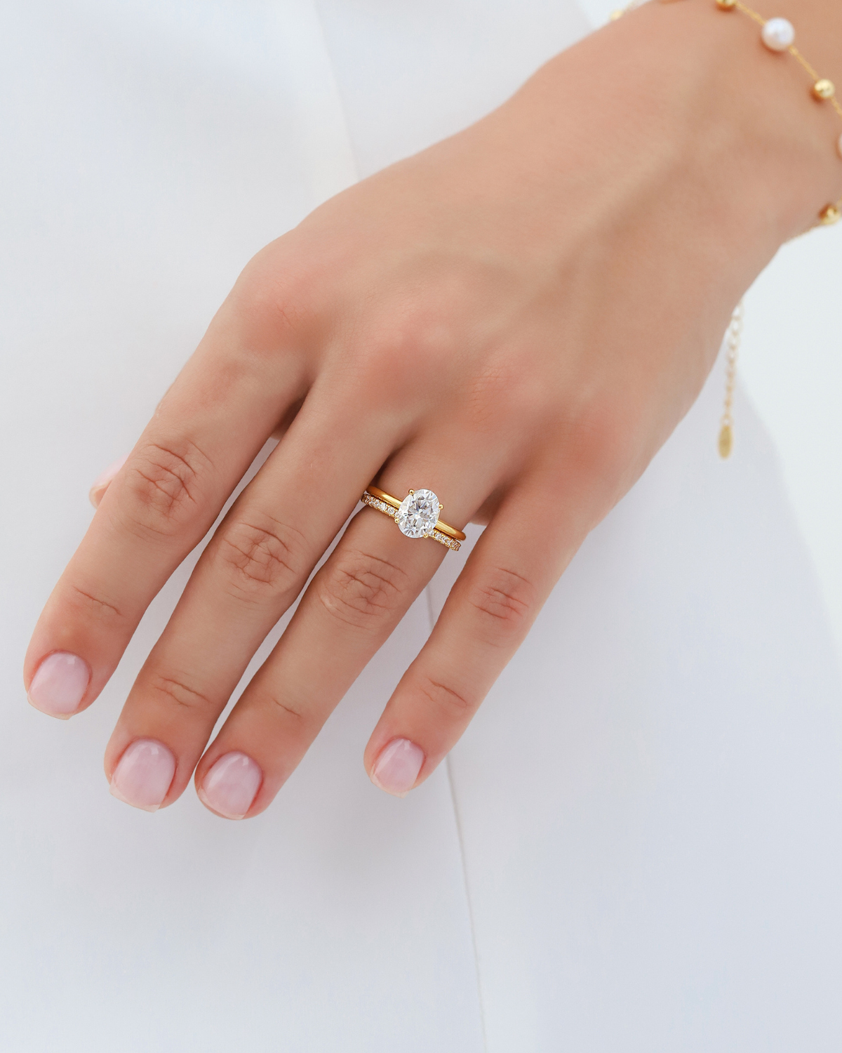 2 ct Oval Solitaire Moissanite Engagement Ring in 18k Gold Vermeil by Vianne Jewellery