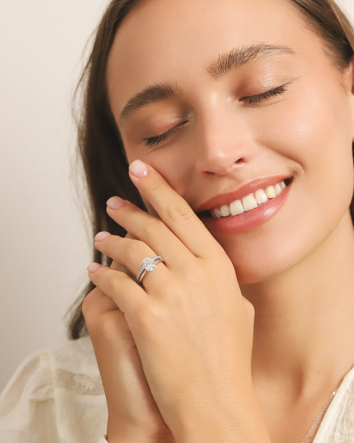 2 ct Oval Solitaire Moissanite Engagement Ring in Sterling Silver by Vianne Jewellery