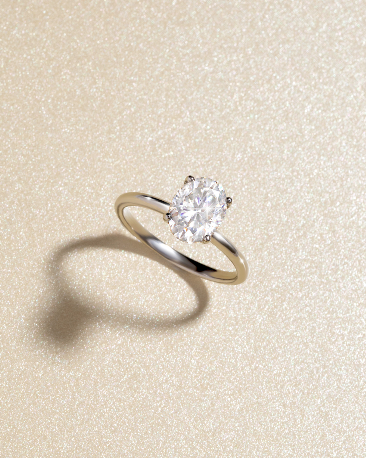 2 ct Oval Solitaire Moissanite Engagement Ring in Sterling Silver by Vianne Jewellery
