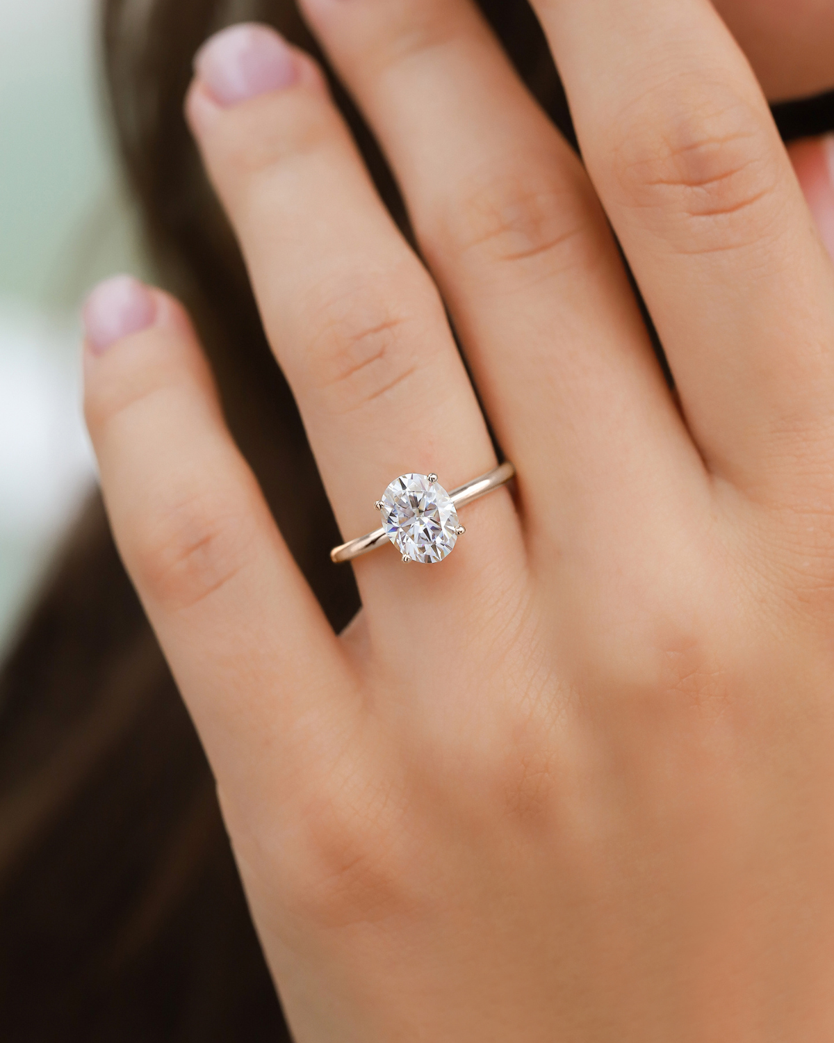 2 ct Oval Solitaire Moissanite Engagement Ring in Sterling Silver by Vianne Jewellery