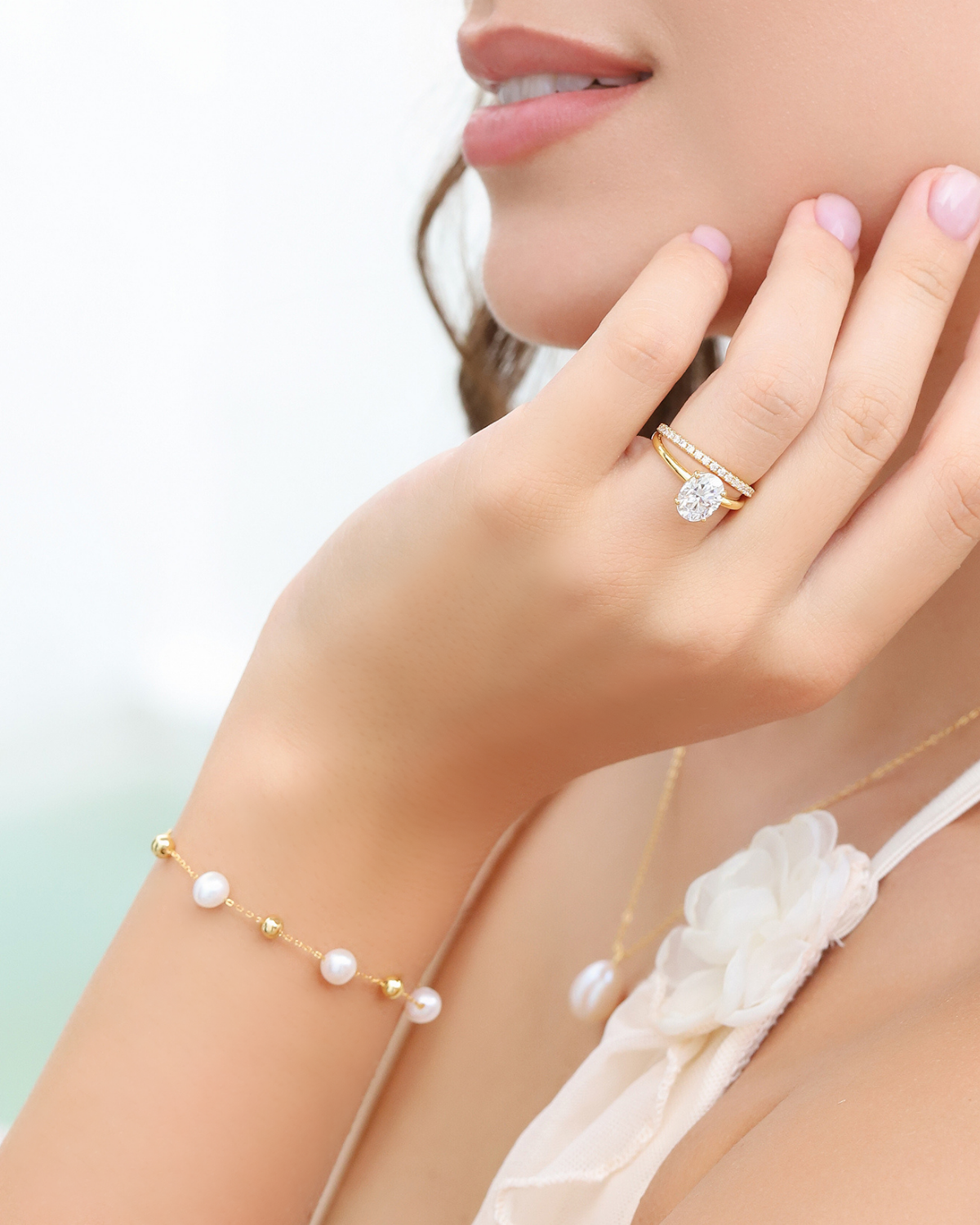 Pearl Bracelet in 18k Gold Vermeil by Vianne Jewellery