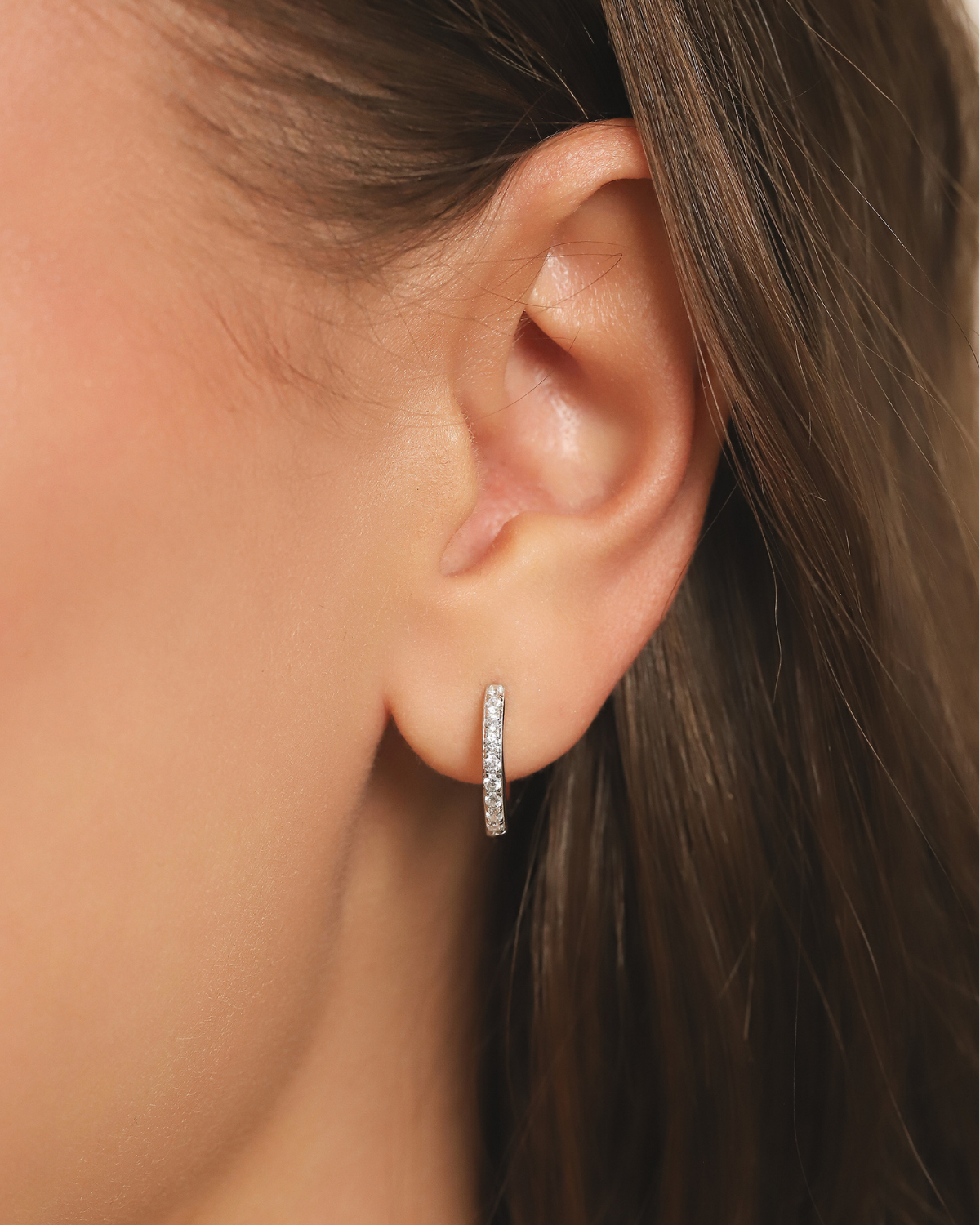 Pearl Hoop Drop Earrings with Removable Pearls in Sterling Silver by Vianne Jewellery