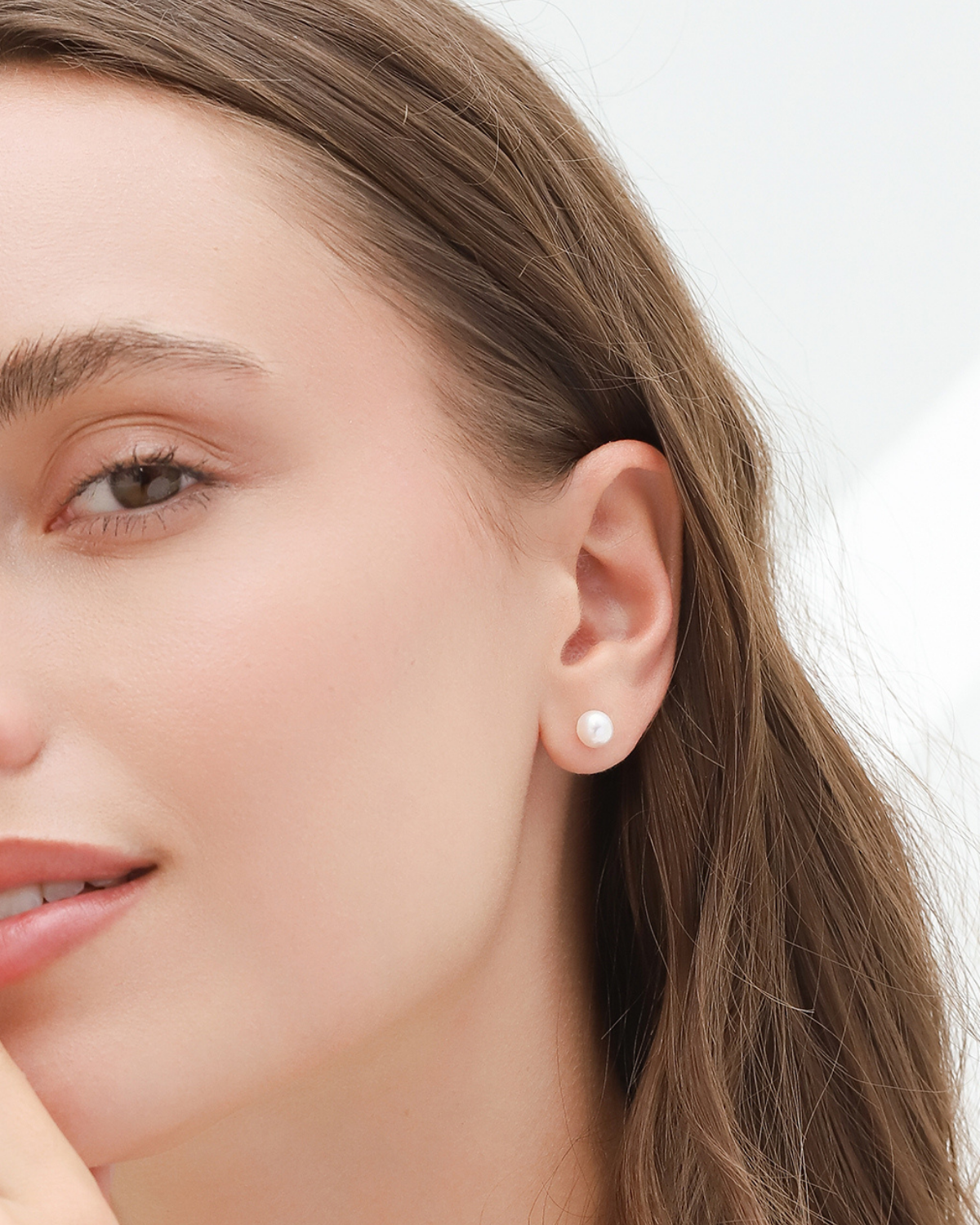 Pearl Stud Earrings in Gold by Vianne Jewellery