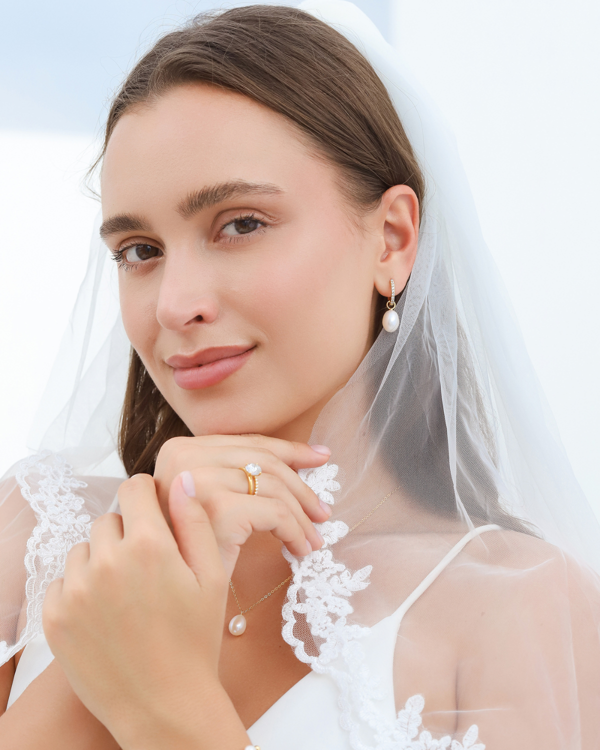 Pearl Hoop Drop Earrings with Removable Pearls in 18k Gold Vermeil by Vianne Jewellery