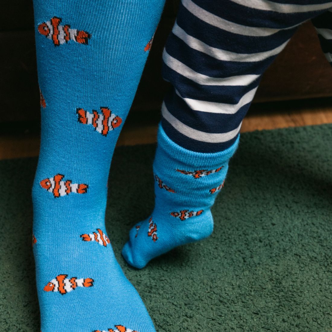 Clown Fish Matching Bamboo Socks (Adult & Child) by Swole Panda