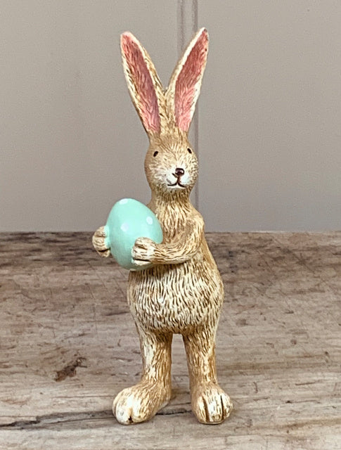 Jasper Rabbit with Green Egg, 14cm