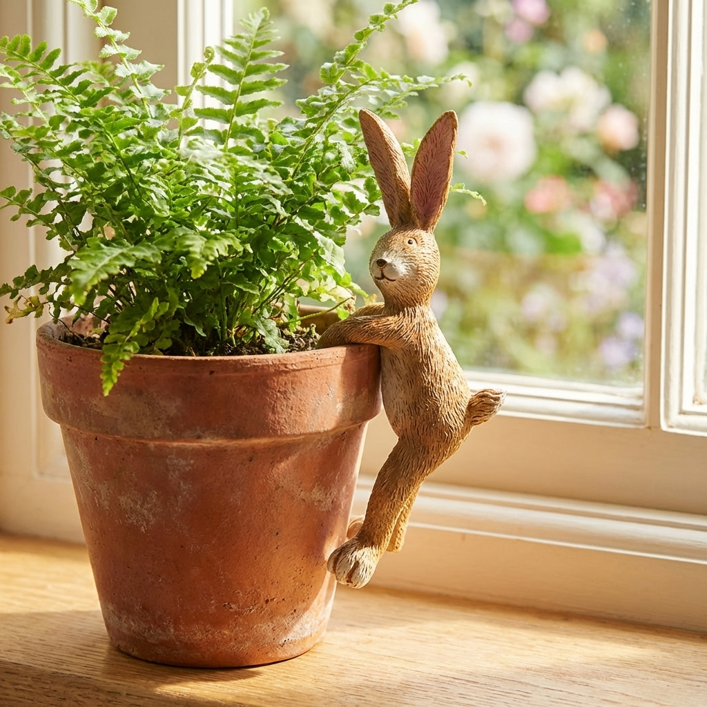 Jasper Rabbit Plant Pot Hanger, 14cm