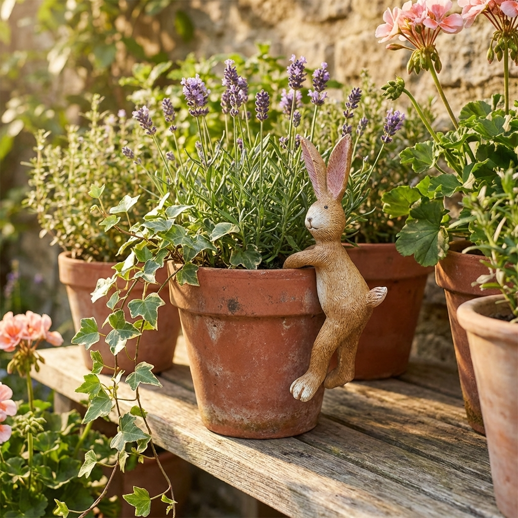 Jasper Rabbit Plant Pot Hanger, 14cm