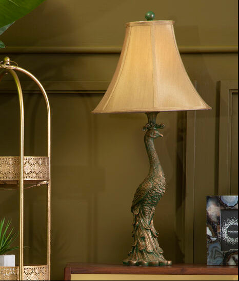 Peacock Bronze Table Lamp