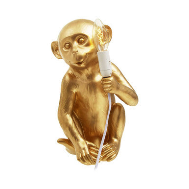 Boho Gold Finish Monkey Table Lamp