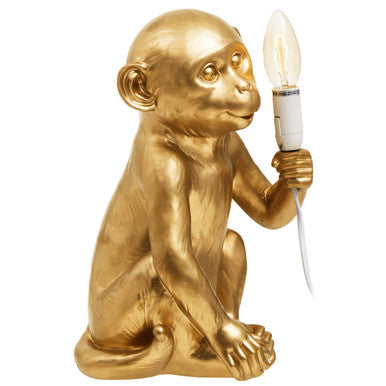 Boho Gold Finish Monkey Table Lamp