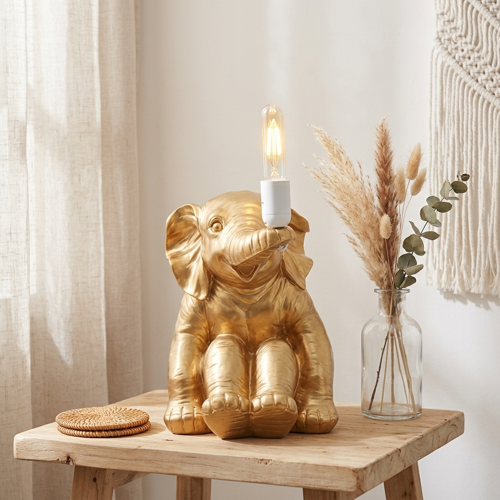 Boho Elephant Table Lamp