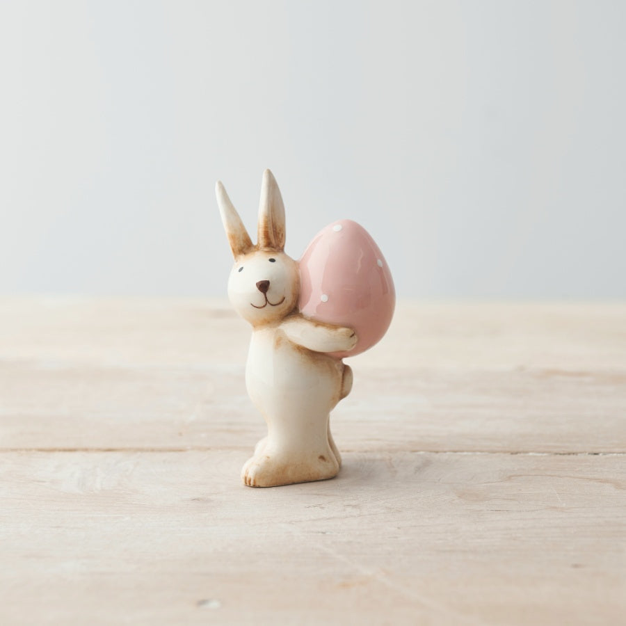 Rabbit with Egg Decoration, 10cm
