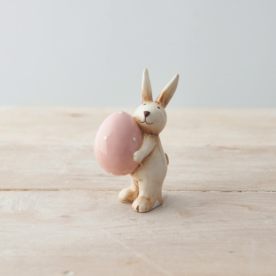 Rabbit with Egg Decoration, 10cm