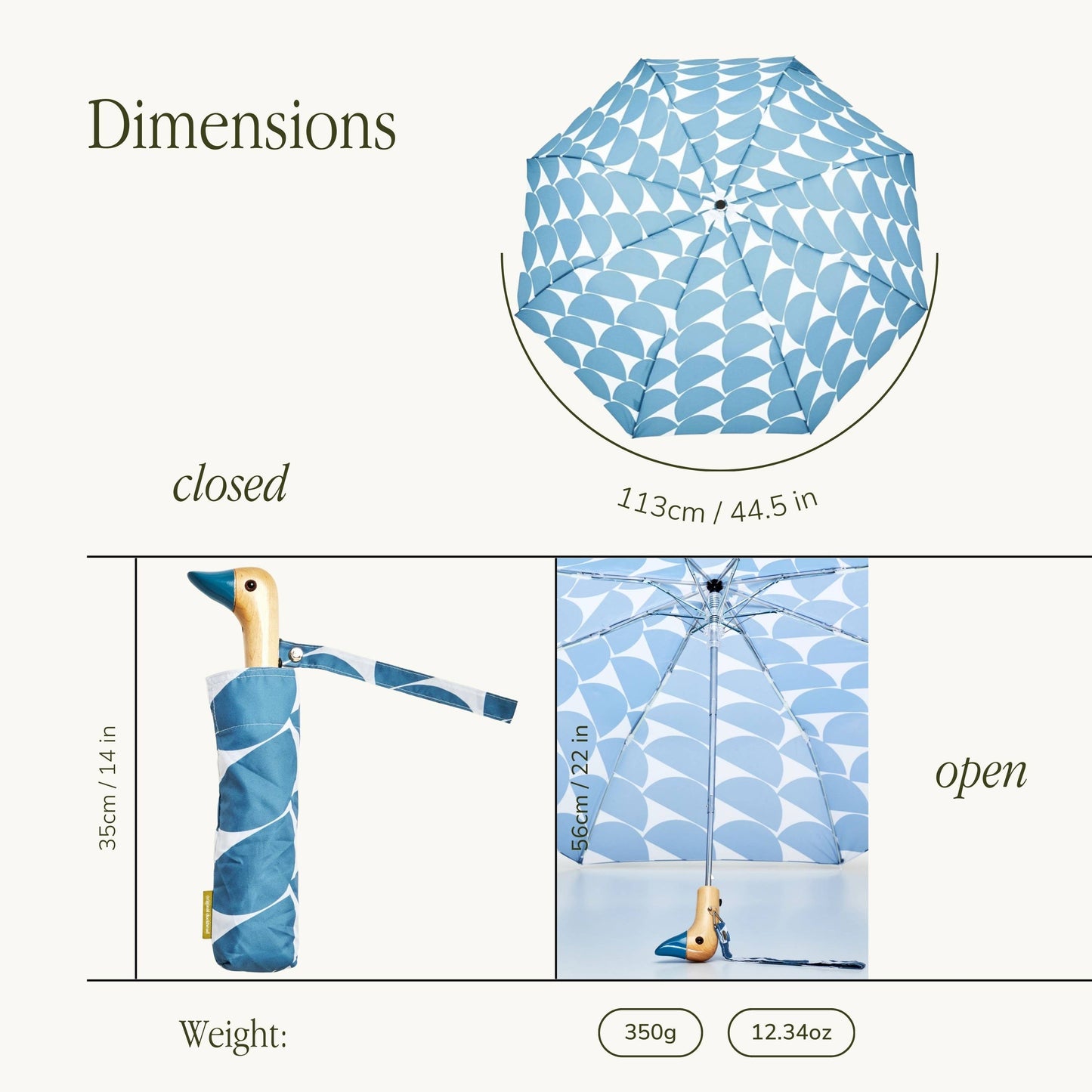 Original Duckhead Eco Umbrella – Kelly, Denim or Peanut