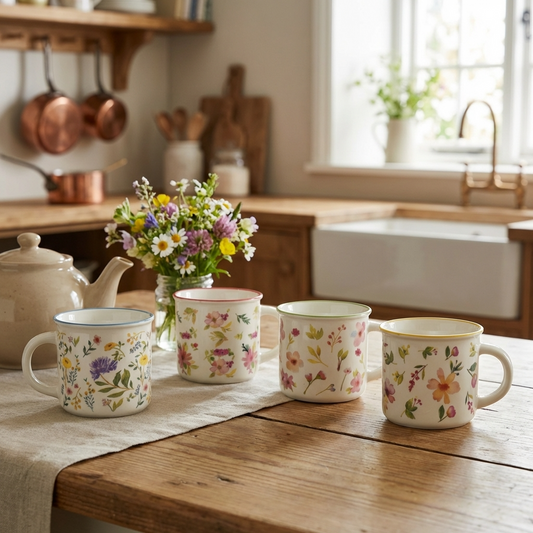 Wild Flower Mugs – Assorted Set of 4