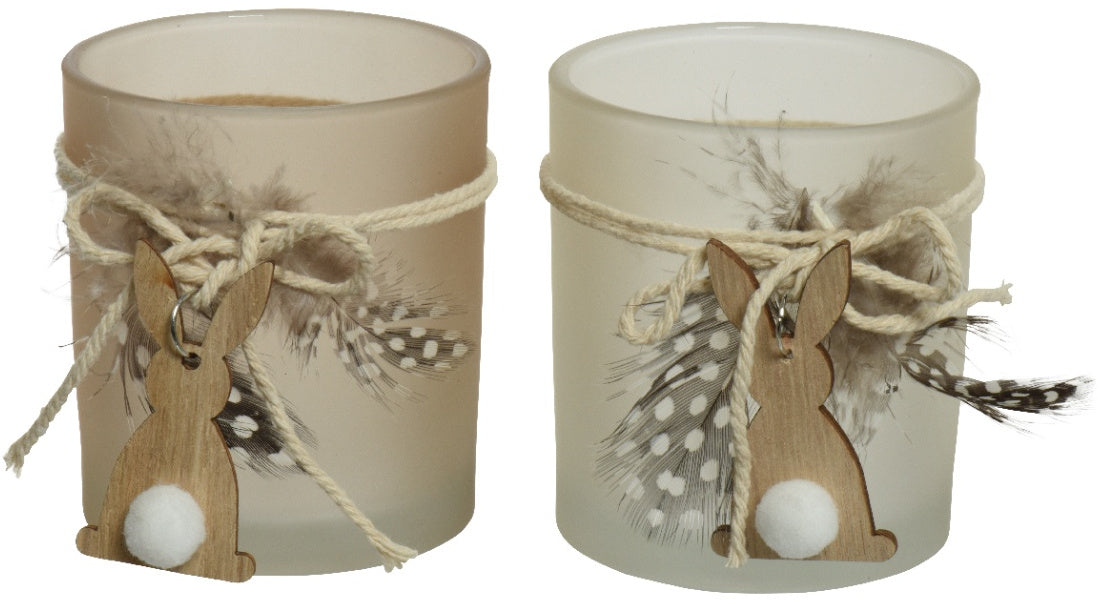 Bunny Feather T-Light Holder