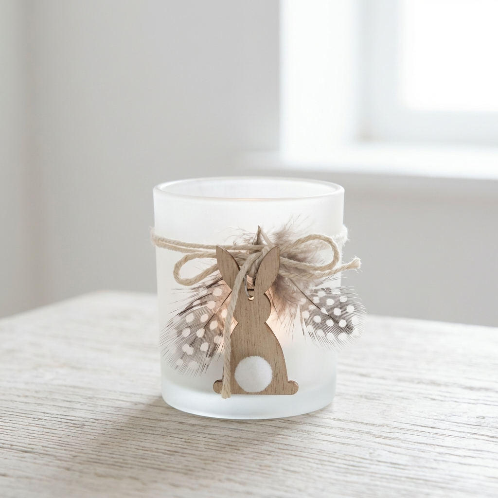 Bunny Feather T-Light Holder
