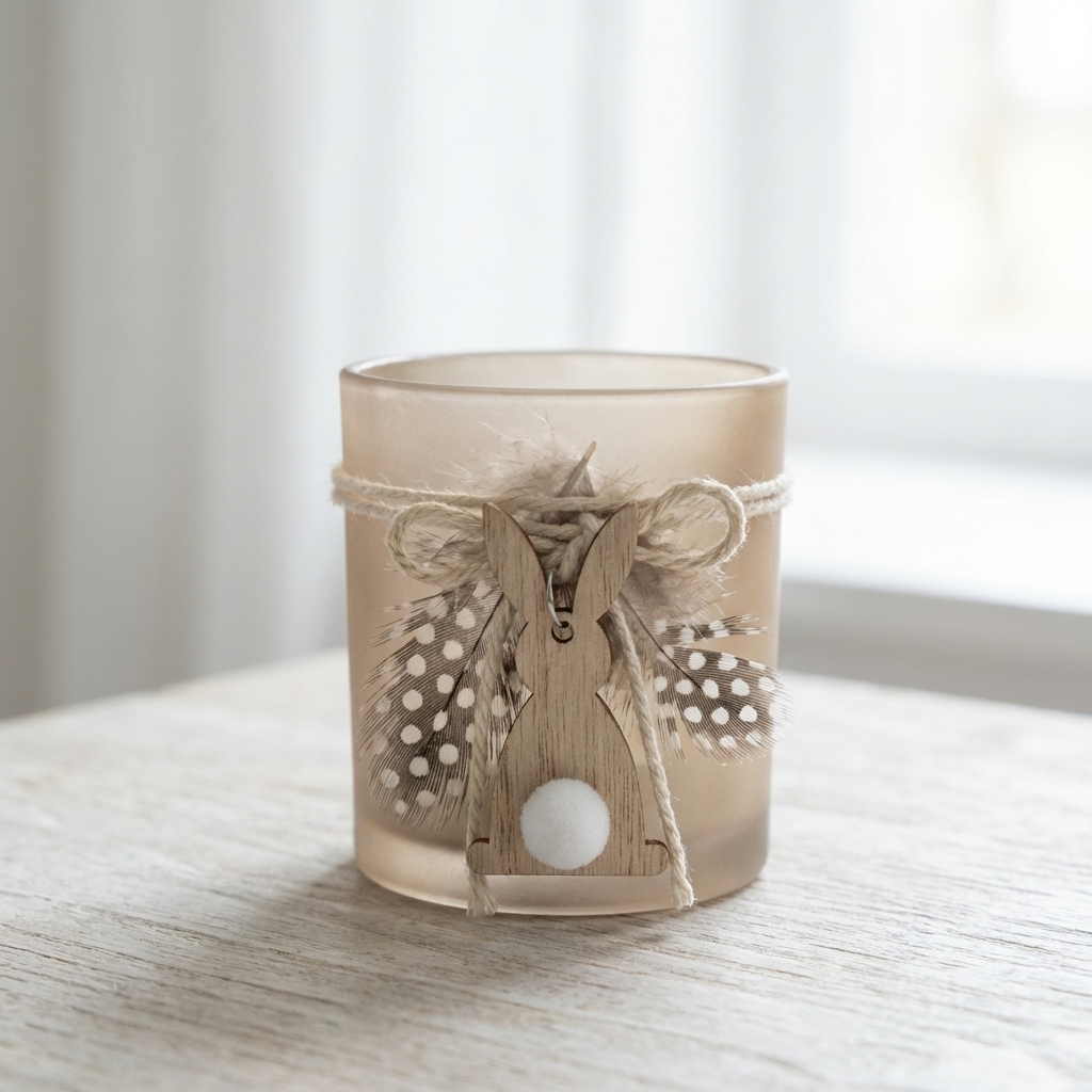 Bunny Feather T-Light Holder