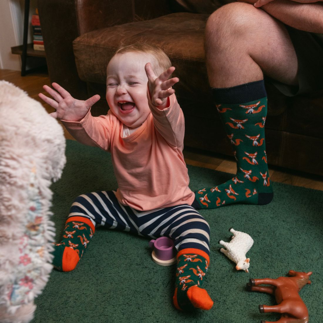 Fox Matching Bamboo Socks (Adult & Child) by Swole Panda
