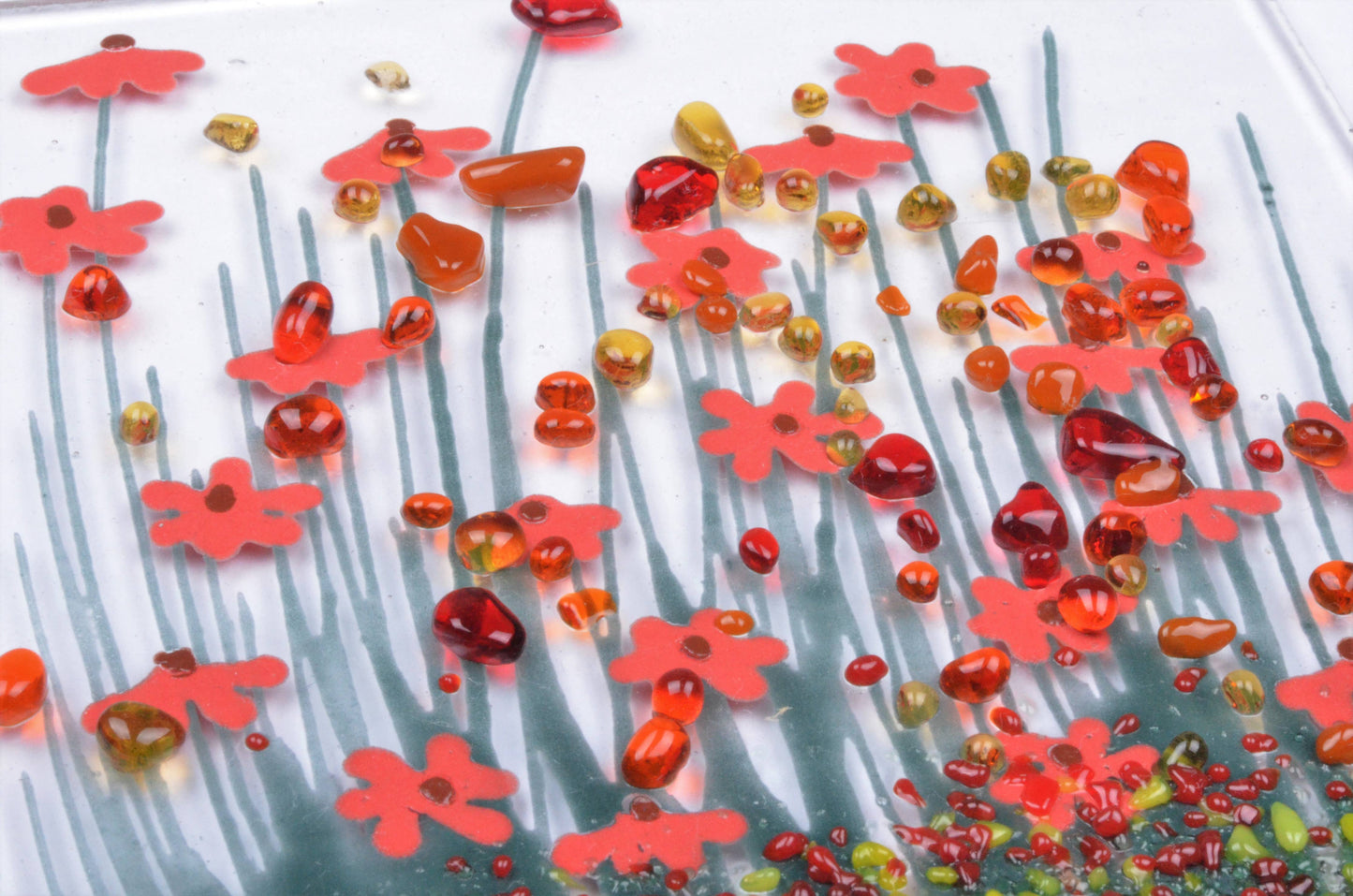 Handmade Fused Glass Gerbera Tealight Holder
