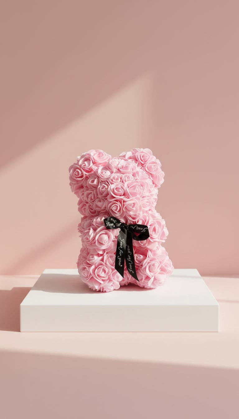 Silk Artificial Flower Teddy Roses With Luxury Gift Box