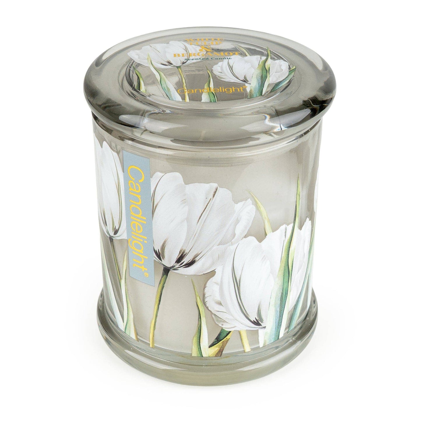 Candlelight Large Glass Jar Candle – White Tulip & Bergamot