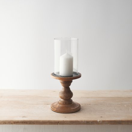GLASS PILLAR CANDLE HOLDER