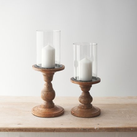 GLASS PILLAR CANDLE HOLDER
