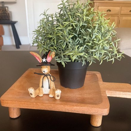 WOODEN TRAY W/FEET, 30CM