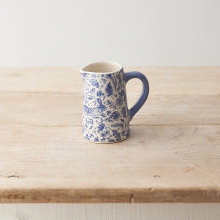 BLUE HARE FLORAL JUG