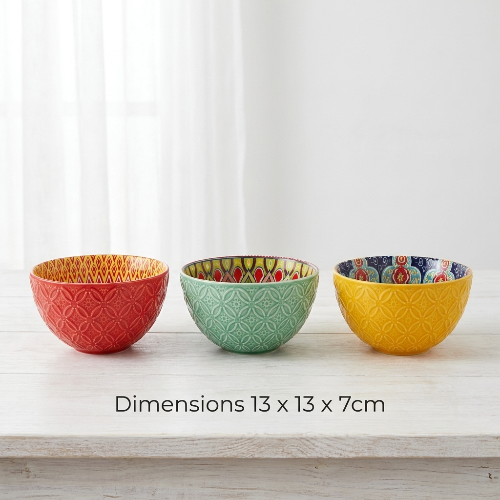 Tuscany Assorted Set of 3 Cereal Bowls 13cm