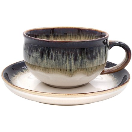 REACTIVE GLAZE CUP & SAUCER SET