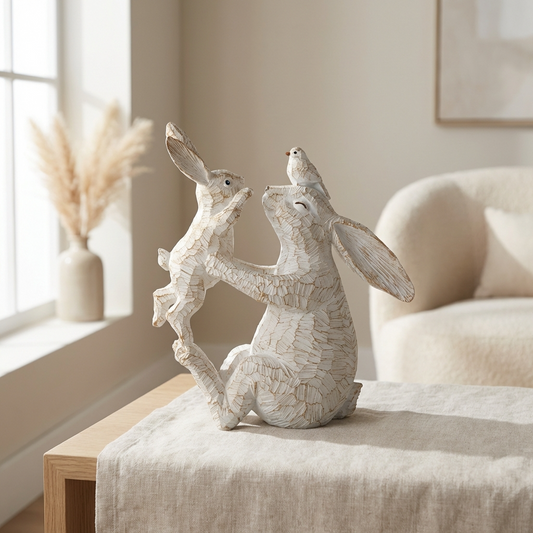 Mother & Baby Rabbit Decoration 21cm