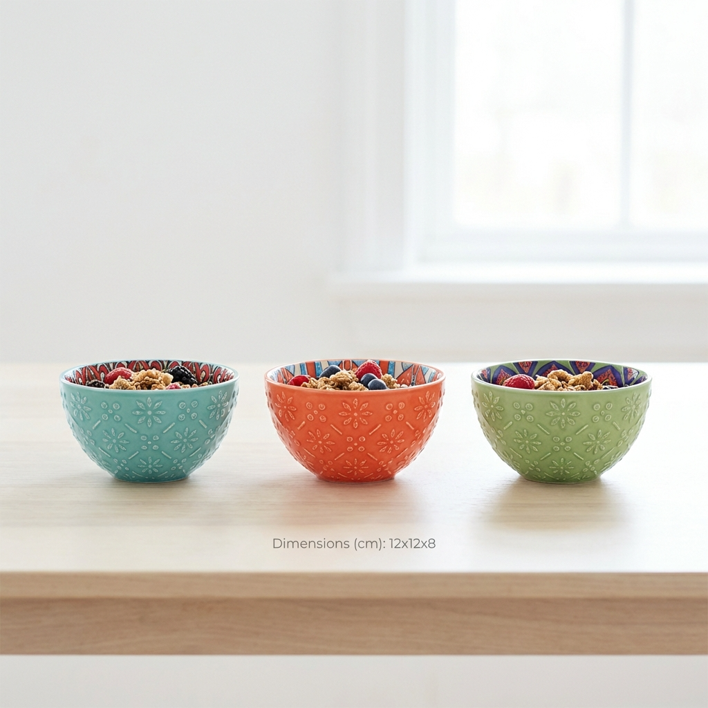 Tuscany Assorted Set of 3 Cereal Bowls 13cm