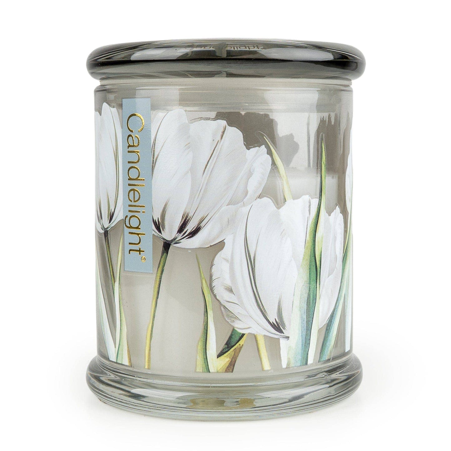 Candlelight Large Glass Jar Candle – White Tulip & Bergamot