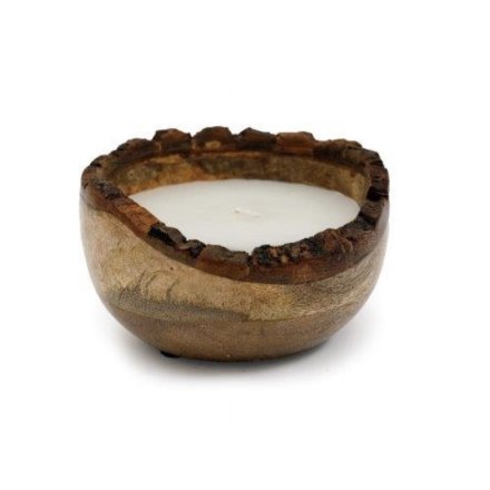 12CM SCENTED BARK EDGE WOOD CANDLE