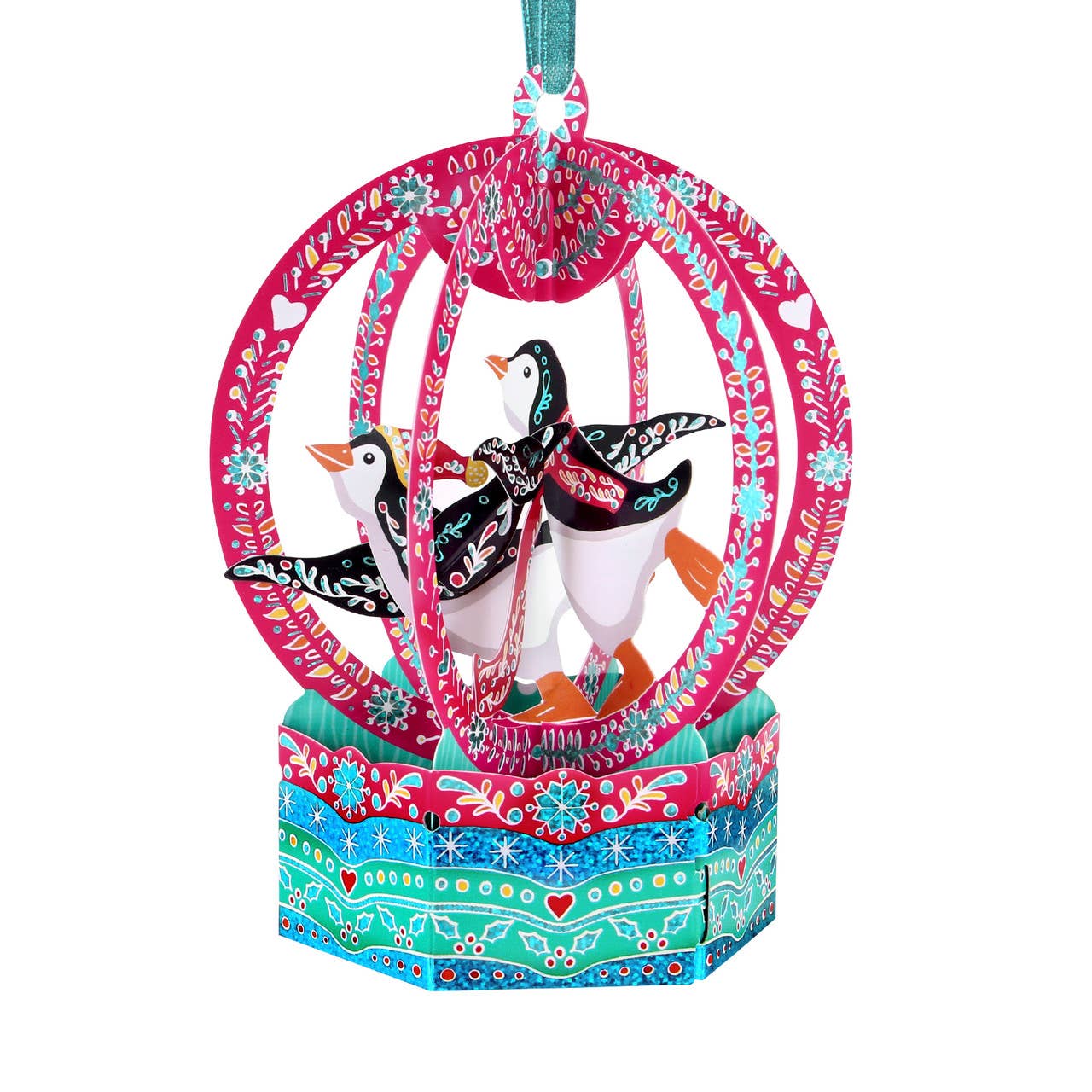 Baubles - Snow Globe - Penguins Card