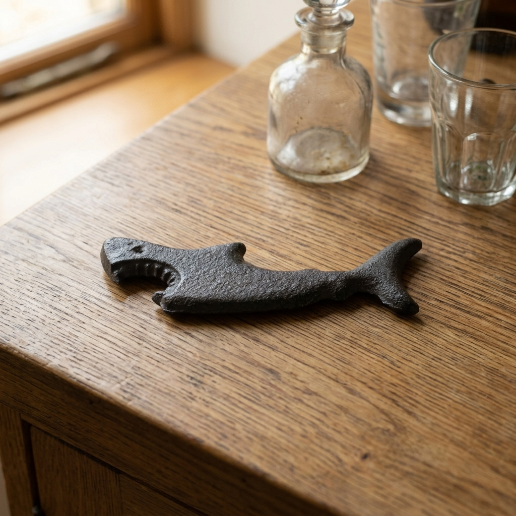 Cast Iron Shark Bottle Opener 9cm Coastal Bar Accessory